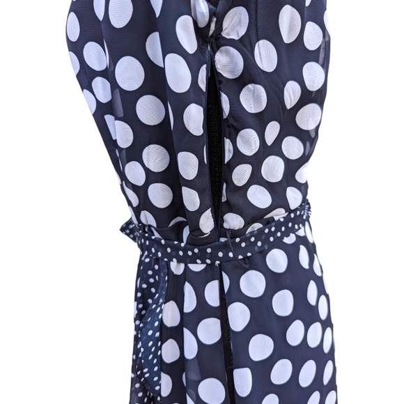Sandra Darren Sleeveless Polkadot Chiffon Dress 10 - Picture 6 of 16